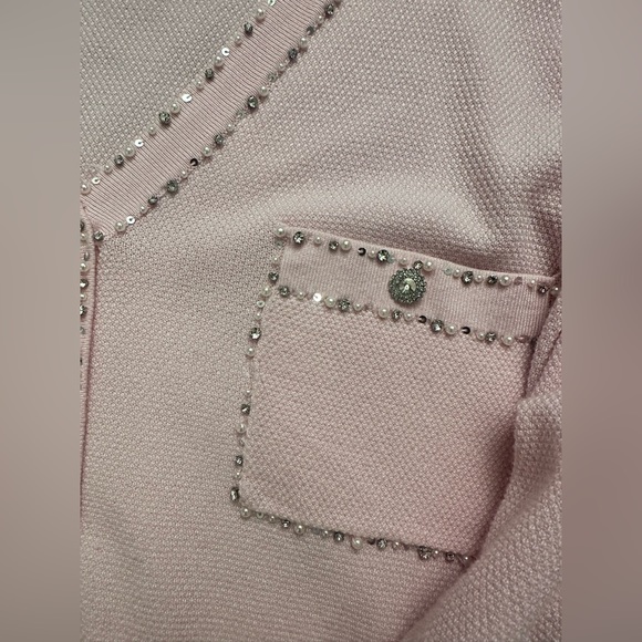 LEO & UGO PARIS - Baby Pink Cardigan with Crystals - Picture 4 of 9